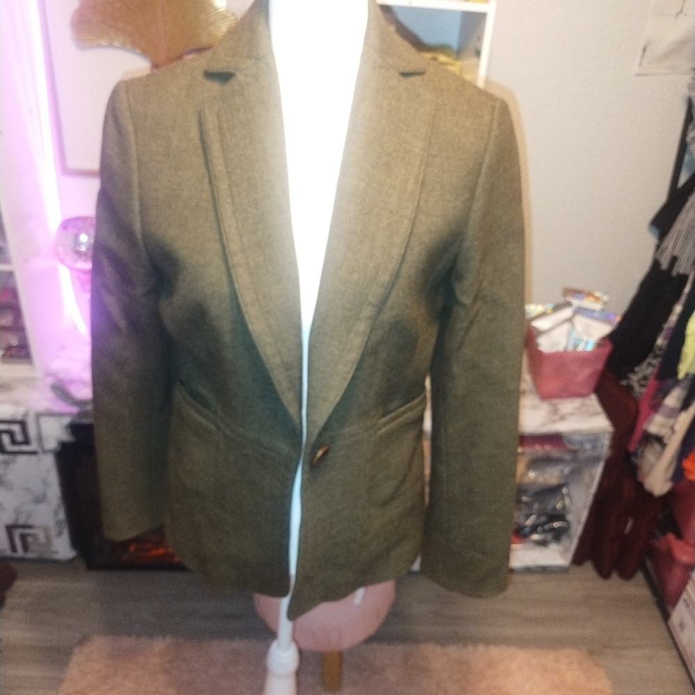 Ann Taylor Petites Olive Green Coat
